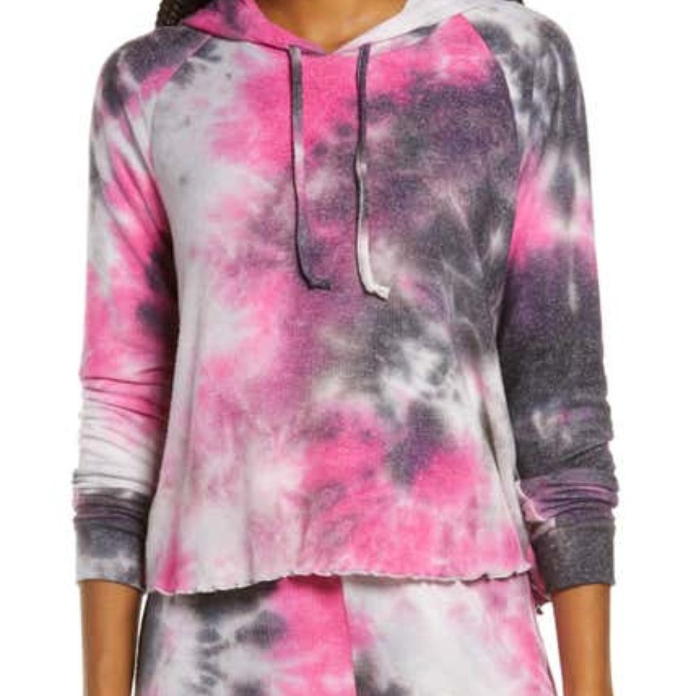 NWT BP Pink Tie Dye Pajama Set Top Shorts Medium